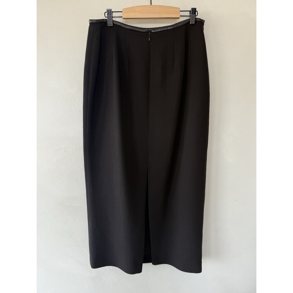 Dana Buchman Vintage 100% Wool Maxi Midi Long Skirt Chocolate Brown Lined Sz 10 - Picture 2 of 4